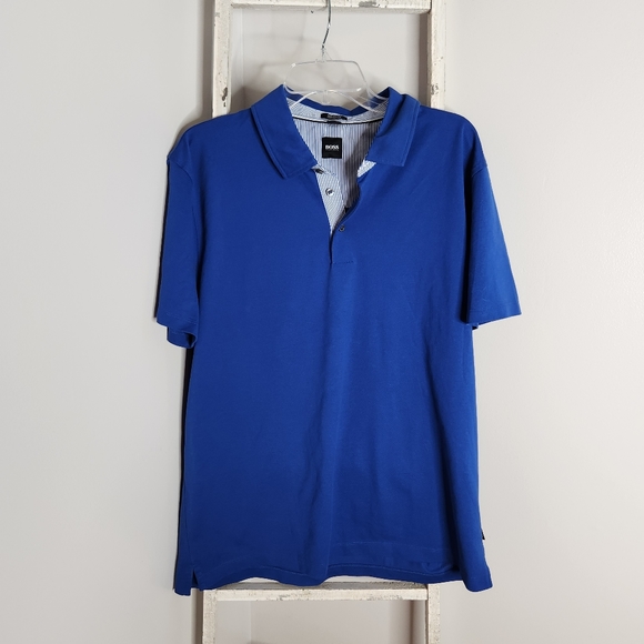 Hugo Boss Other - Hugo Boss Polo mens XXL cobalt blue short sleeve 100% cotton
